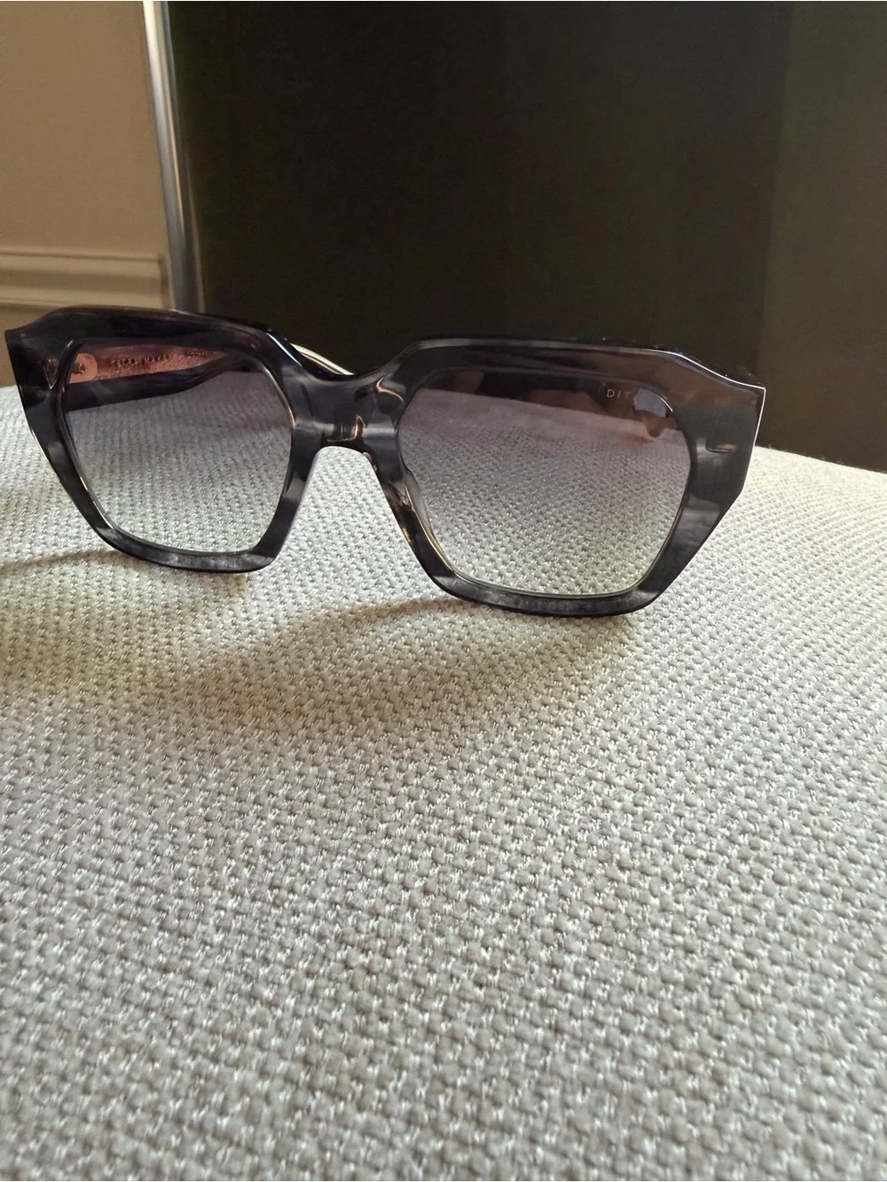 Dita Tetra-Maker Oversized Square Sunglasses in Tortoiseshell Gray